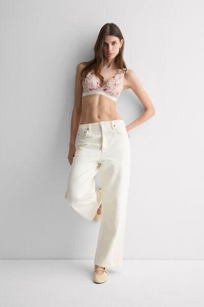 Pink Lara Pretty Flowers Print Triangle Bra, 5601_057K, medium