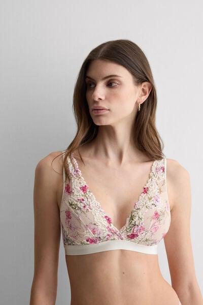 Pink Lara Pretty Flowers Print Triangle Bra, 5601_057K, large image number 1