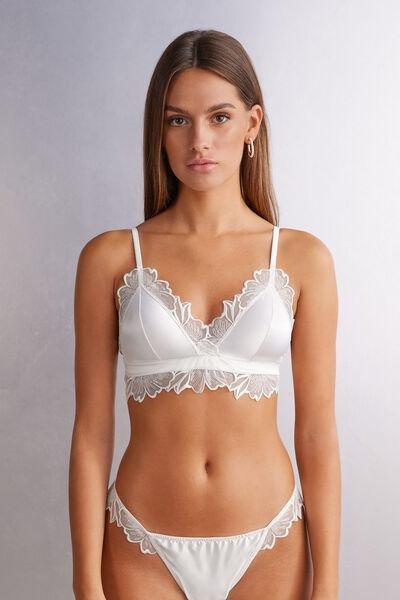 White Darlings Satin Triangle Bra, , large image number 0