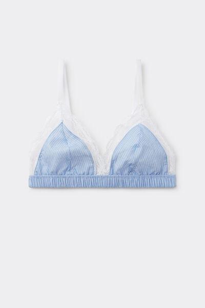 Blue Canvas Triangle Bra, , large image number 1
