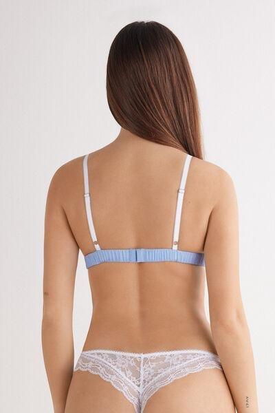 Blue Canvas Triangle Bra, , large image number 3