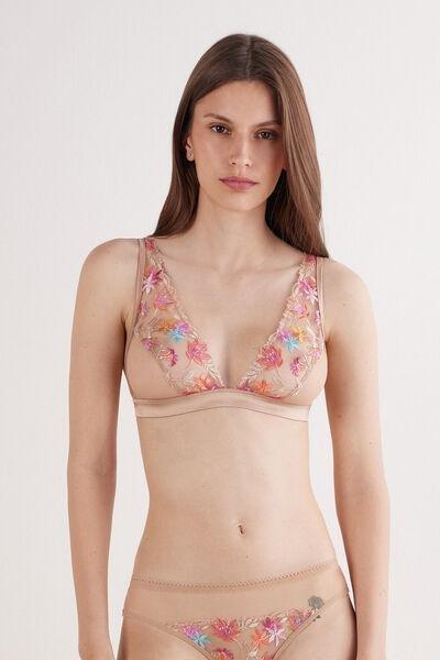 Multicolour Embroidered Triangle Bra, , large image number 0