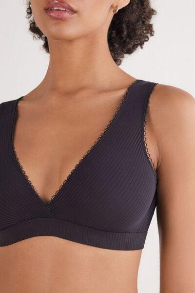 Black Your Everyday Wear Floral Lace Triangle Bra, Black, large image number 5