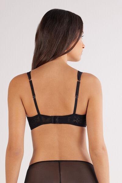black Sheer Glamour Triangle Bra, Black, large image number 2