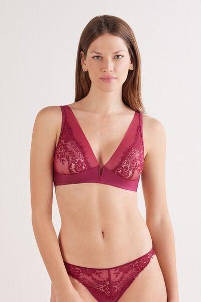 Red Sheer Glamour Triangle Bra, 5601_940J, large image number 3