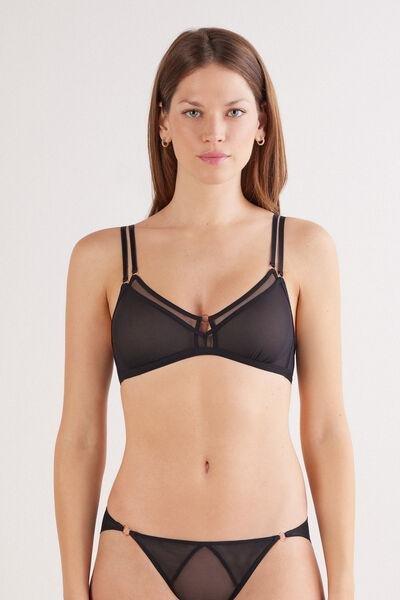 Black Modern Attitude Triangle Bra, , large image number 0