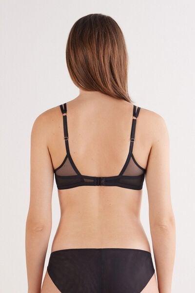 Black Modern Attitude Triangle Bra, Black, large image number 2