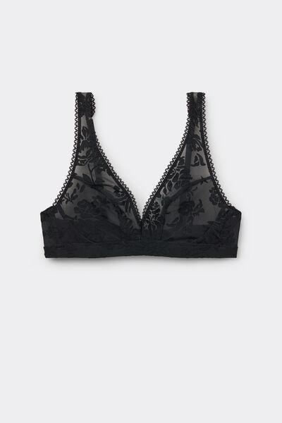 black Softer Than a Kiss Lara Triangle Bra, Black, medium
