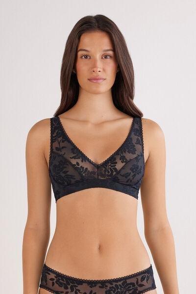 black Softer Than a Kiss Lara Triangle Bra, Black, medium