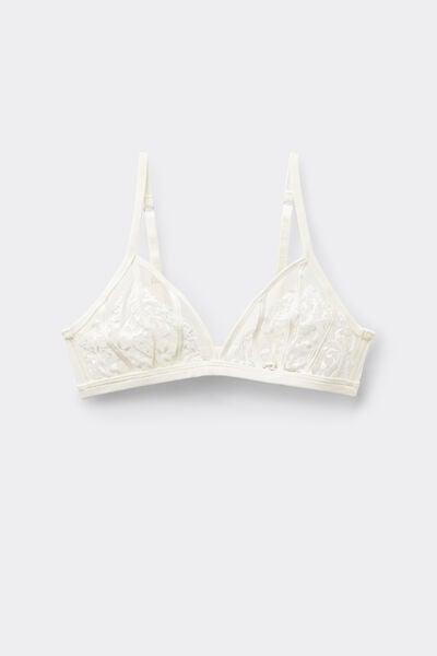 Ivory Ethereal Embrace Triangle Bra, Powder White, large image number 3