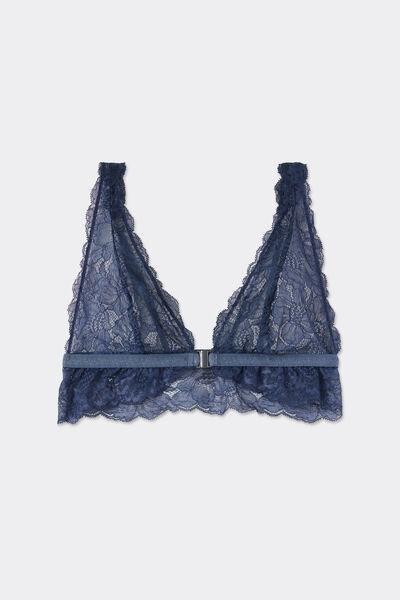 Navy Fanciful Flowers Triangle Bra, 5601_186K, large image number 3