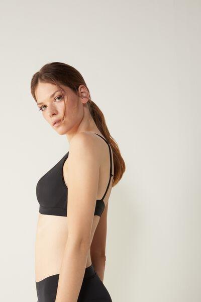 Black Lara Ultralight Microfibre Triangle Bra, , large image number 4