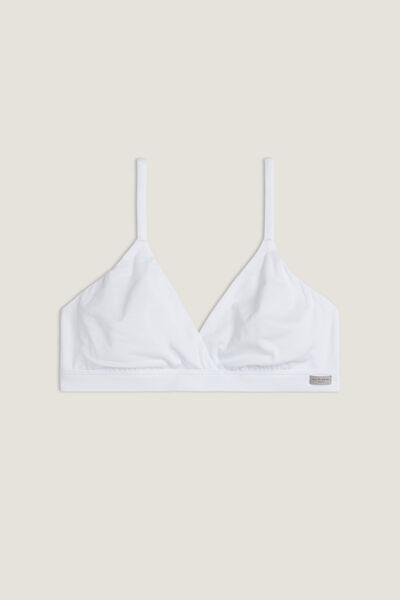 White Emma Natural Cotton Triangle Bra, , large image number 2