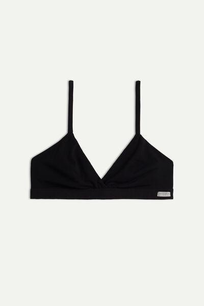 Black Natural Cotton Triangle Bra, , large image number 2