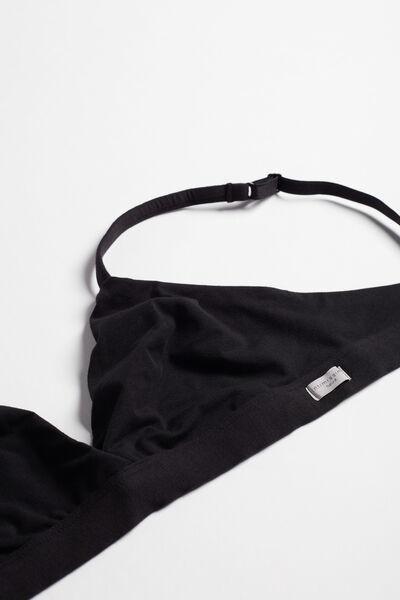 Black Natural Cotton Triangle Bra, , large image number 5