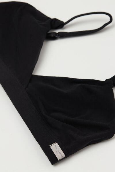 Black Natural Cotton Triangle Bra, , large image number 8