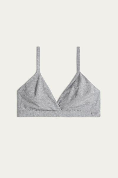 Grey  Emma Natural Cotton Triangle Bra, , large image number 2