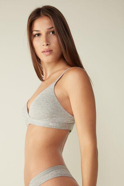 Grey  Emma Natural Cotton Triangle Bra, , large image number 4