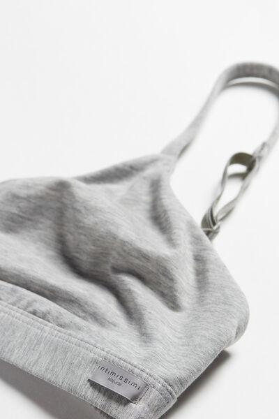 Grey  Emma Natural Cotton Triangle Bra, , large image number 5