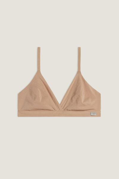 Beige Natural Cotton Triangle Bra, , large image number 2
