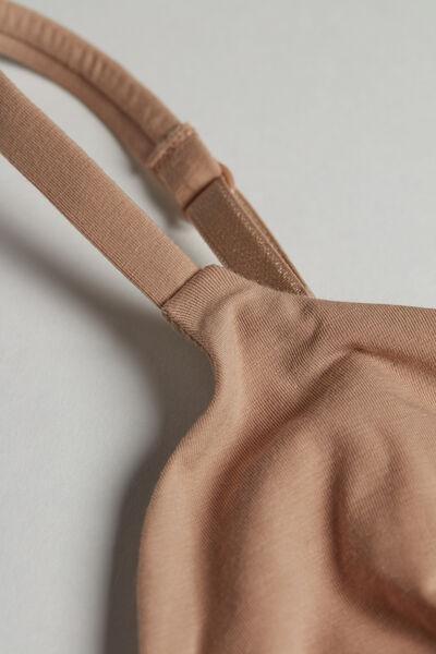Beige Natural Cotton Triangle Bra, , large image number 5