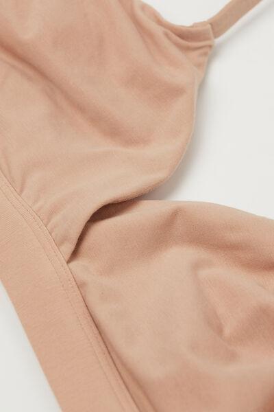 Beige Natural Cotton Triangle Bra, , large image number 7