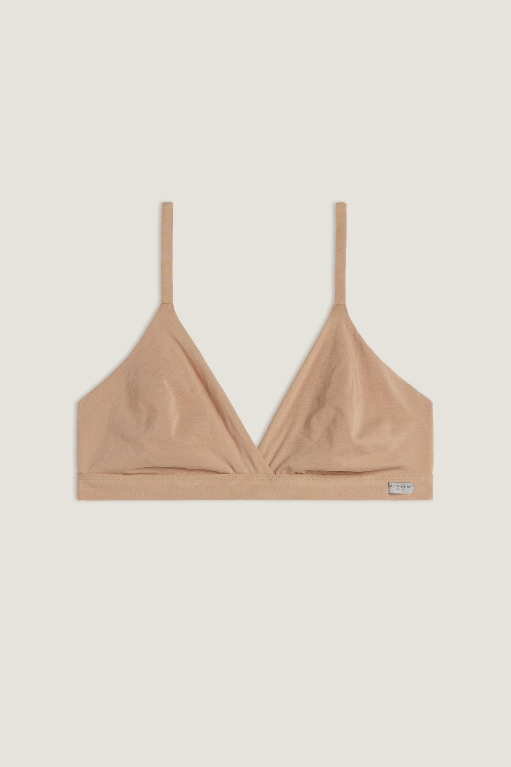 Beige Natural Cotton Triangle Bra, , large image number 8