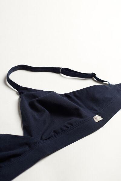 Blue Emma Natural Cotton Triangle Bra, , large image number 4