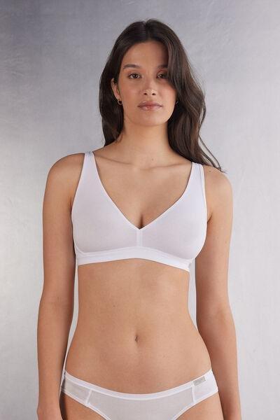 White Moulded Triangle Bra, , large image number 0