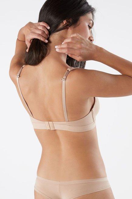 Beige Moulded Triangle Bra, , large image number 6