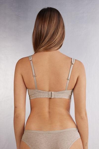 Beige Natural Cotton Triangle Bra, Natural Blend, large image number 3