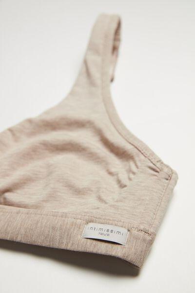 Beige Natural Cotton Triangle Bra, Natural Blend, large image number 4
