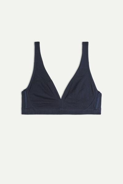 Intimissimi Blue Lara Natural Cotton Triangle Bra