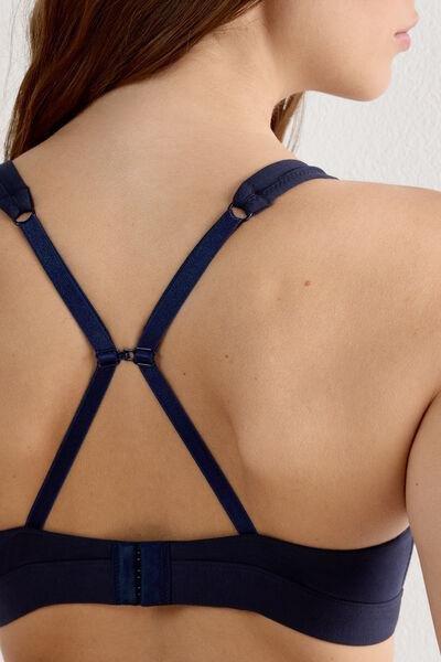 حمالة صدر لارا قطنية مثلثة كثي"ة زرقاء اللون للنساء, Intense Blue, large image number 6