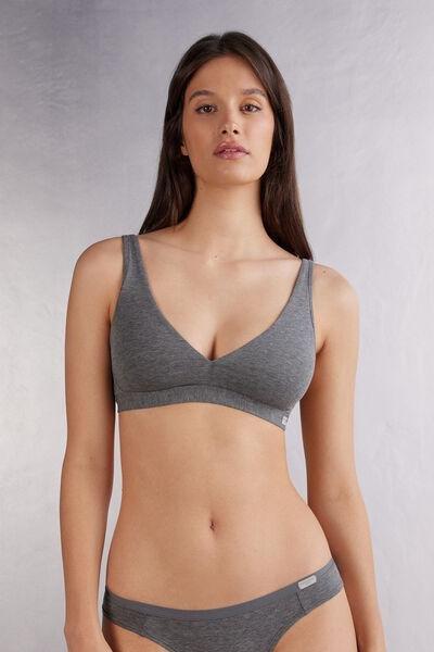 Intimissimi Grey Lara Natural Cotton Triangle Bra