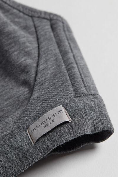 Grey Natural Cotton Triangle Bra, Cloud Grey Blend, large image number 8