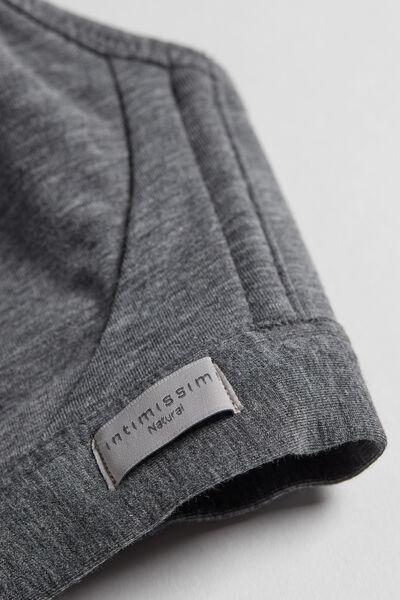 Grey Natural Cotton Triangle Bra, Cloud Grey Blend, large image number 9