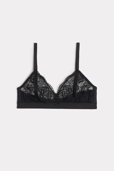 Black Emma Lace Triangle Bra, , large image number 2
