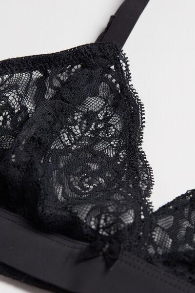 Black Emma Lace Triangle Bra, , large image number 5