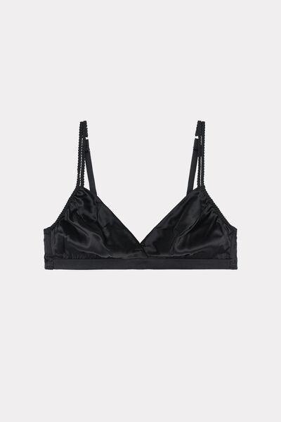 Black Unpadded Triangle Bra, , large image number 4