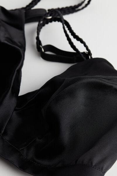 Black Unpadded Triangle Bra, , large image number 8