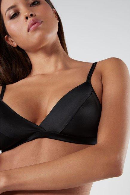 Black Unpadded Triangle Bra, , large image number 9