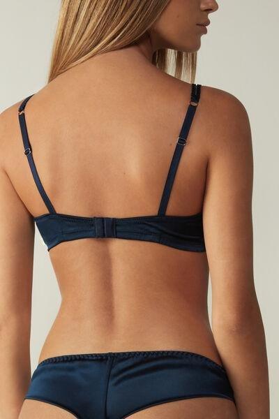 Blue Emma Silk Triangle Bra, , large image number 2