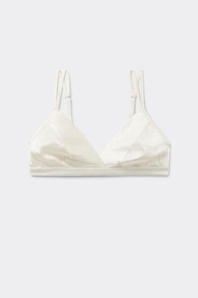White Emma Unpadded Triangle Bra, , large image number 3