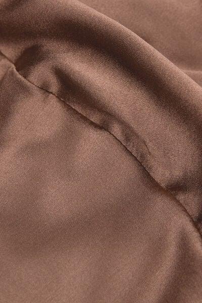 Brown Unpadded Wireless Silk Triangle Bra, Brown Mocha, large image number 4
