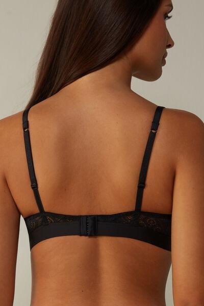Black Emma Lace Triangle Bra, , large image number 3