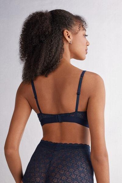 Navy Emma Lace Triangle Bra, Intense Blue, medium