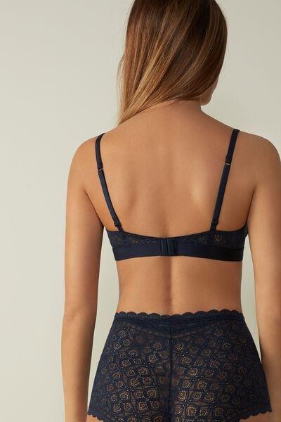 Intense Blue Emma Lace Triangle Bra, , large image number 3