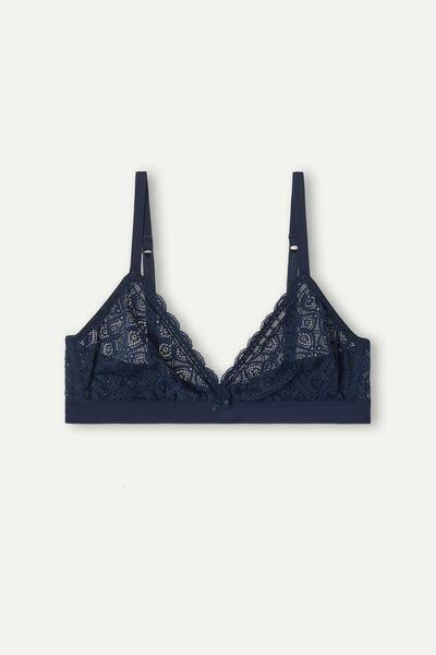 Navy Emma Lace Triangle Bra, Intense Blue, large image number 3