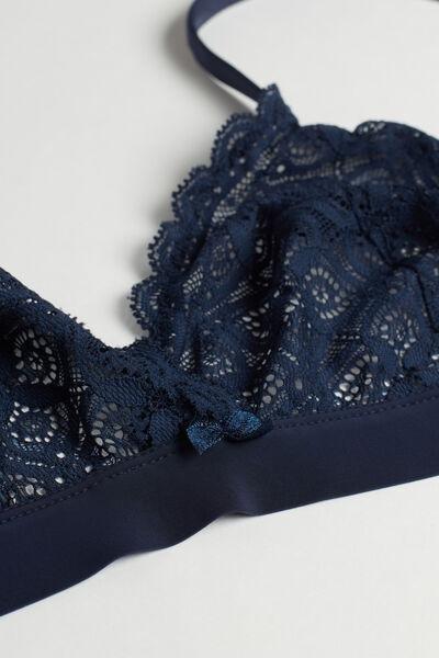 Navy Emma Lace Triangle Bra, Intense Blue, large image number 4